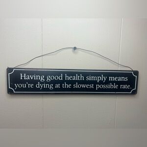 Good Health wall hanging / sign 15" wide - metal